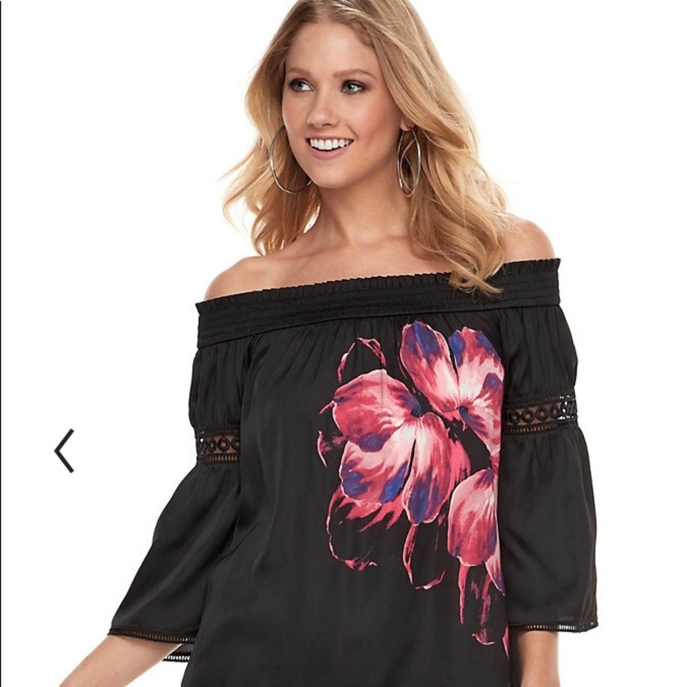 Jennifer Lopez Off-the-Shoulder Satin Top
